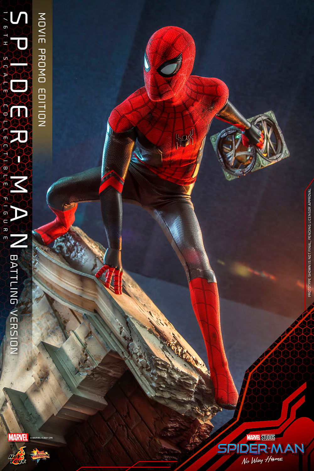 Hot Toys Spider-Man No Way Home Spider-Man Battling Movie Promo Figure