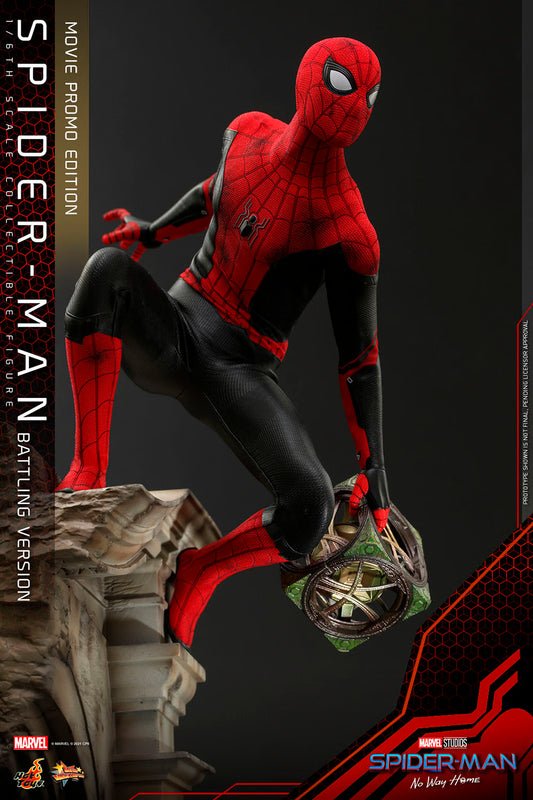Hot Toys Spider-Man No Way Home Spider-Man Battling Movie Promo Figure