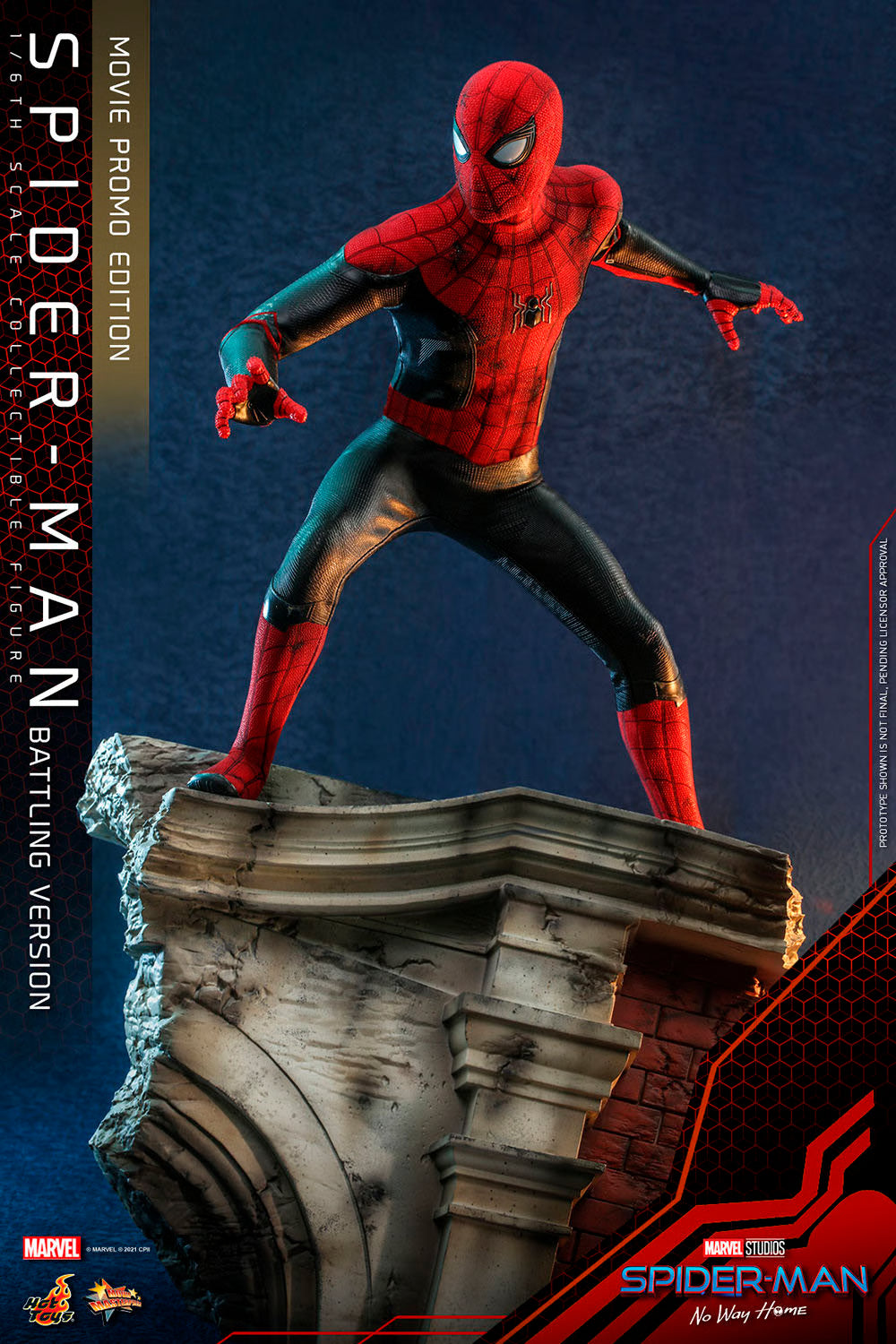 Hot Toys Spider-Man No Way Home Spider-Man Battling Movie Promo Figure