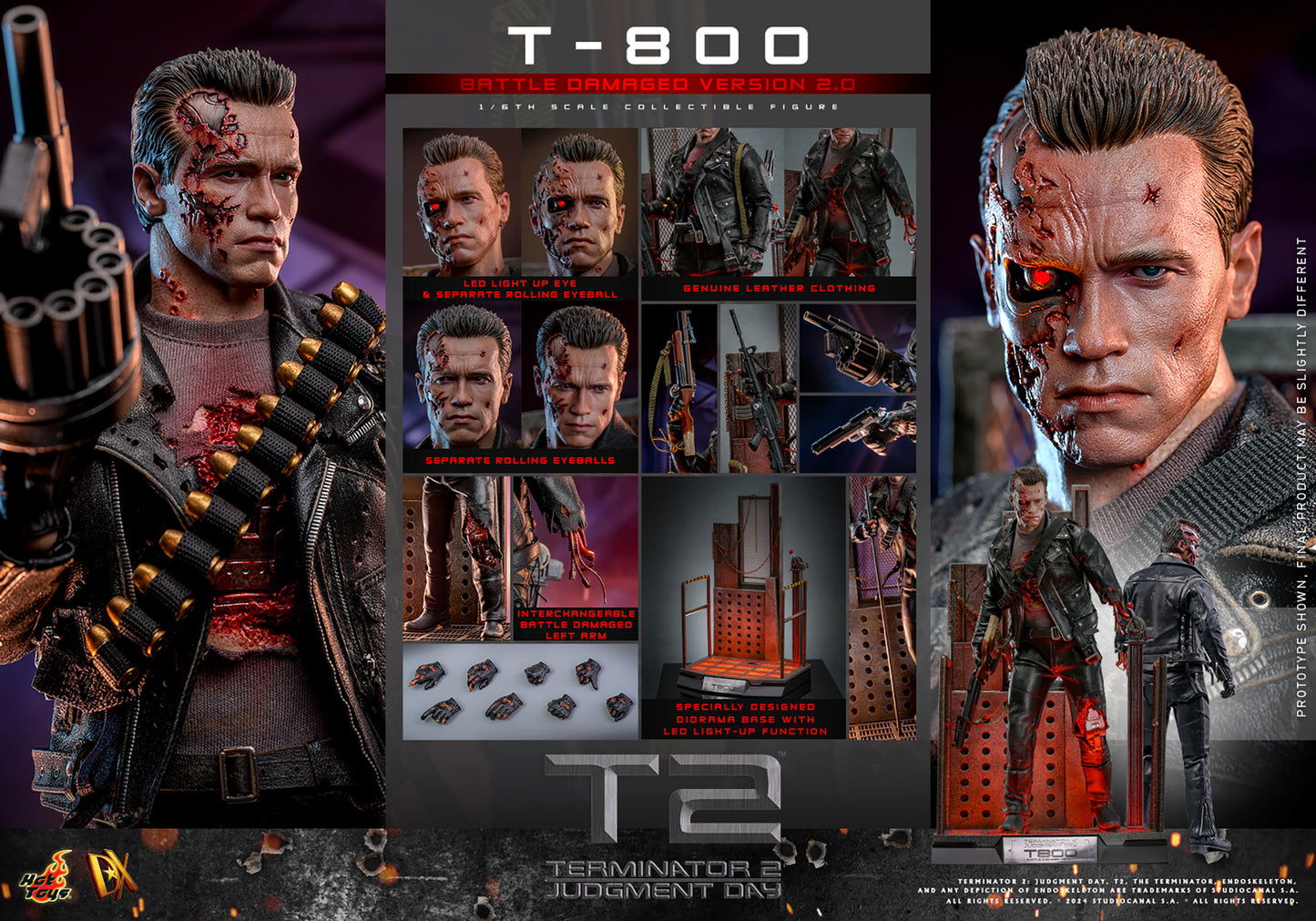 PRE-ORDER T-800 (Battle Damaged Version 2.0) Hot Toys