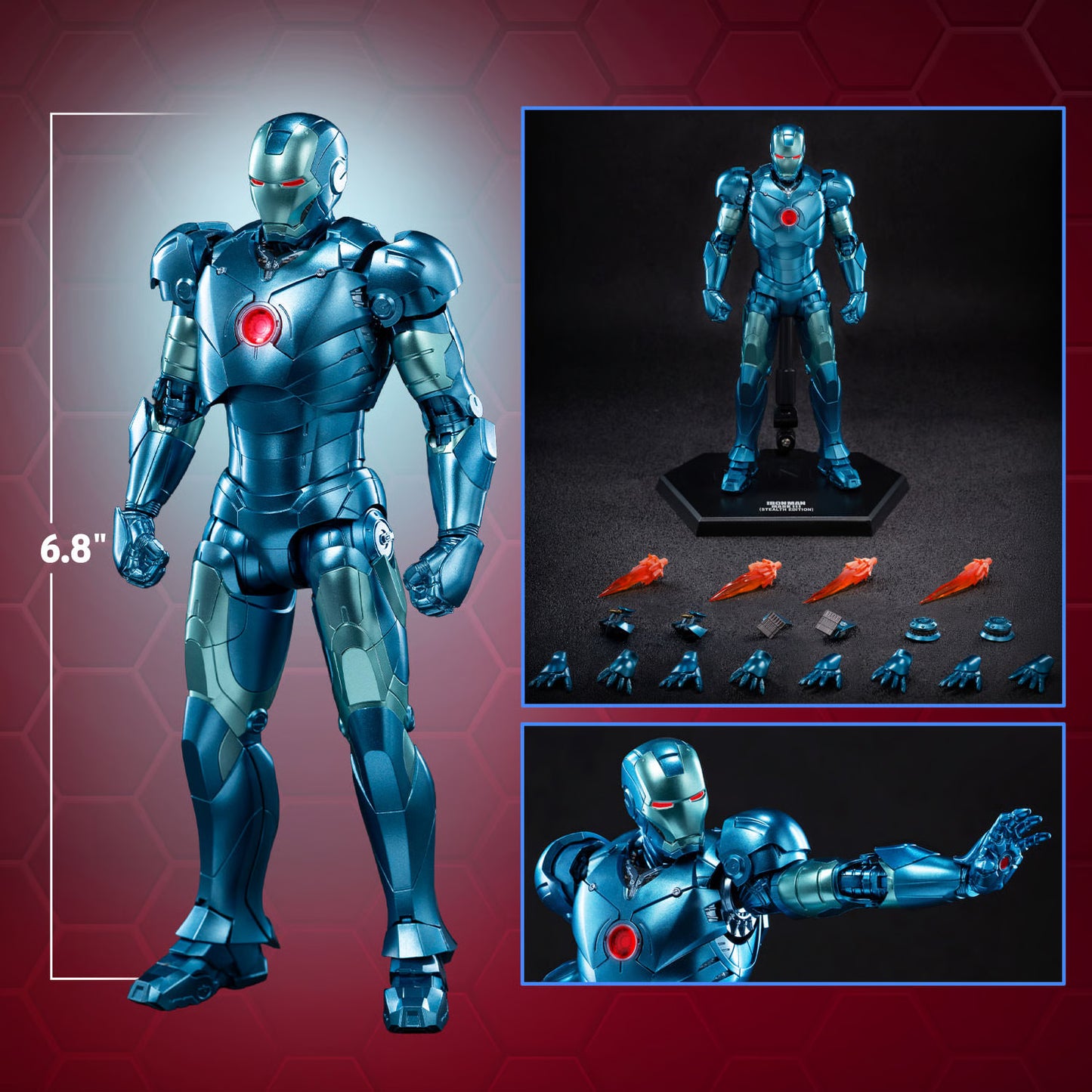 PRE-ORDER Threezero DLX Iron Man Mark 3 Stealth Edition Figure