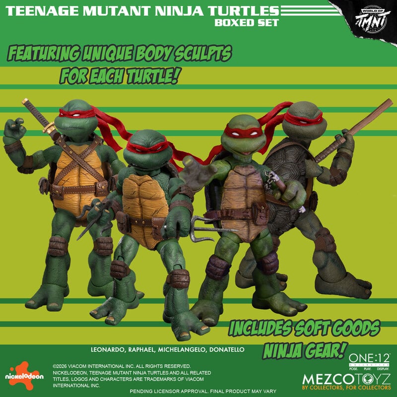 PRE-ORDER Mezco One:12 Collective Teenage Mutant Ninja Turtles Boxed Set