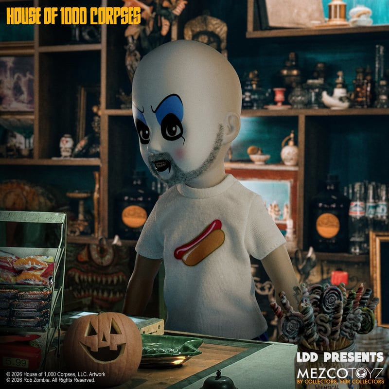 PRE-ORDER Mezco Living Dead Dolls Presents House of 1000 Corpses Captain Spaulding