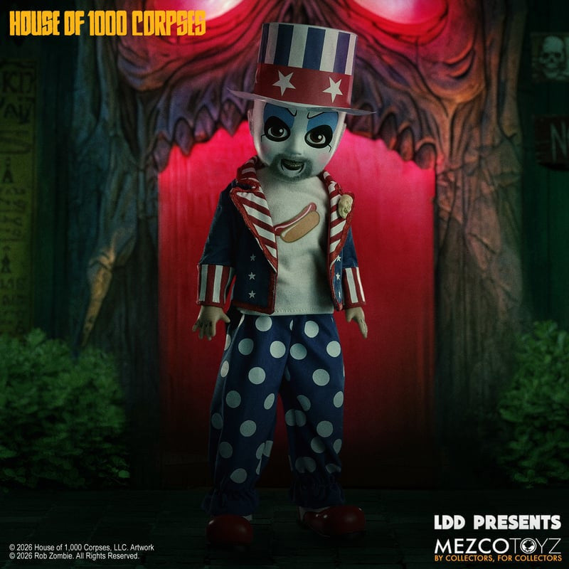 PRE-ORDER Mezco Living Dead Dolls Presents House of 1000 Corpses Captain Spaulding