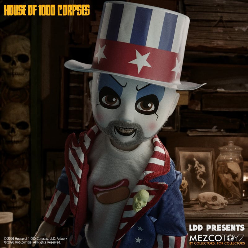 PRE-ORDER Mezco Living Dead Dolls Presents House of 1000 Corpses Captain Spaulding