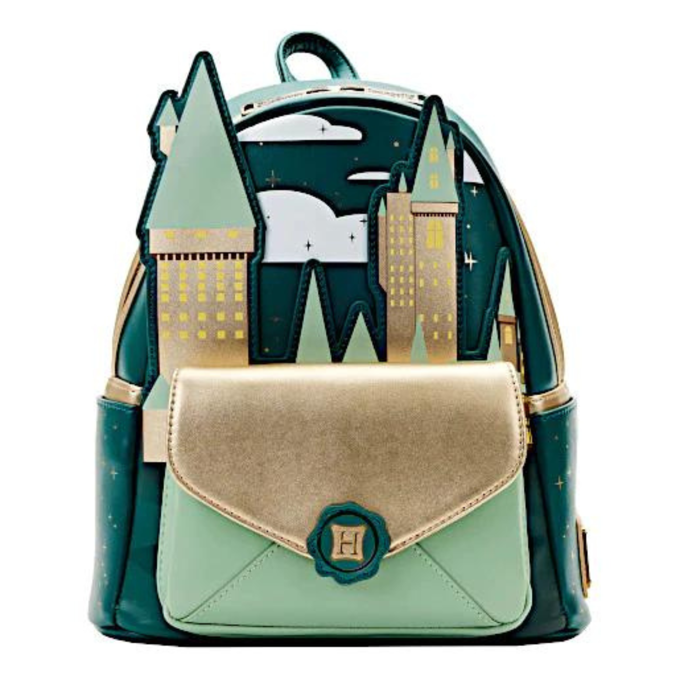 Loungefly Harry Potter Golden Hogwarts Castle Mini Backpack