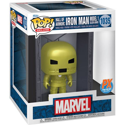 Marvel Iron Man Hall of Armor Iron Man Model 1 Deluxe Pop! Vinyl Figure - Previews Exclusive