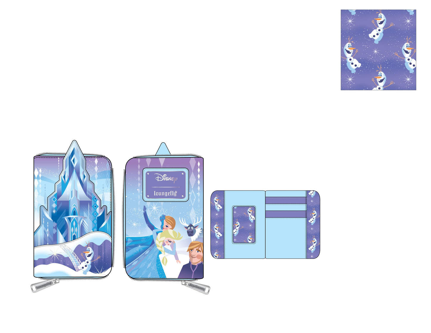 Loungefly Disney Frozen Princess Castle Zip Around Wallet