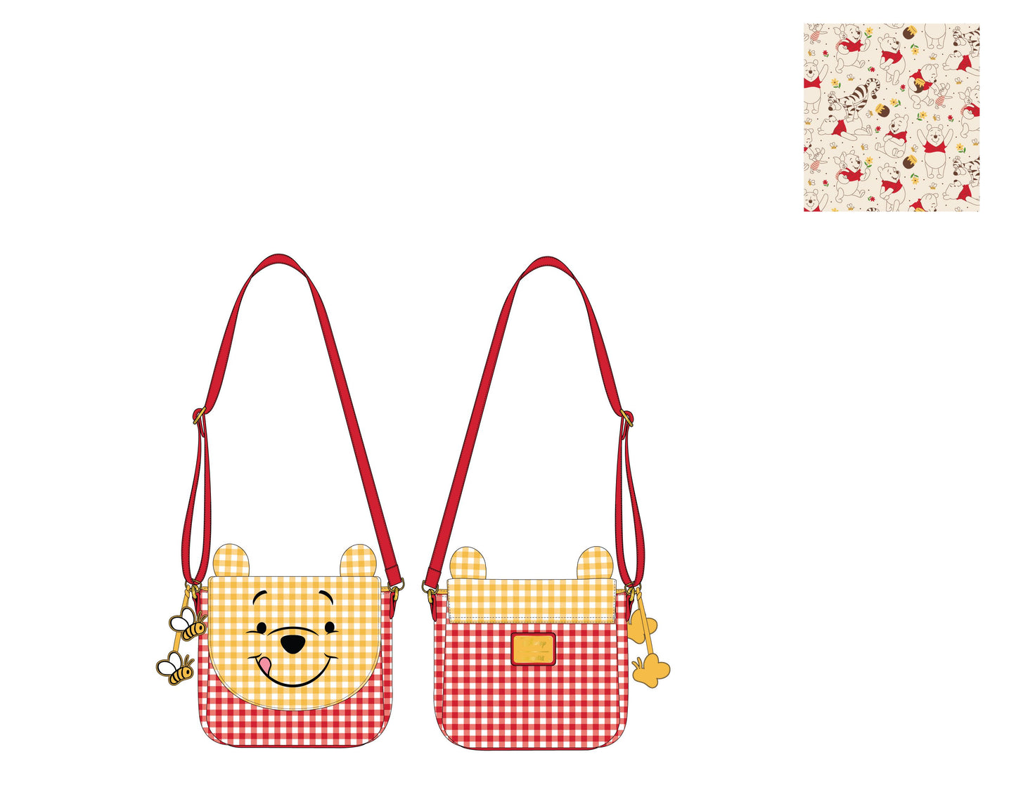 Loungefly Disney Winnie the Pooh Gingham Crossbody Bag