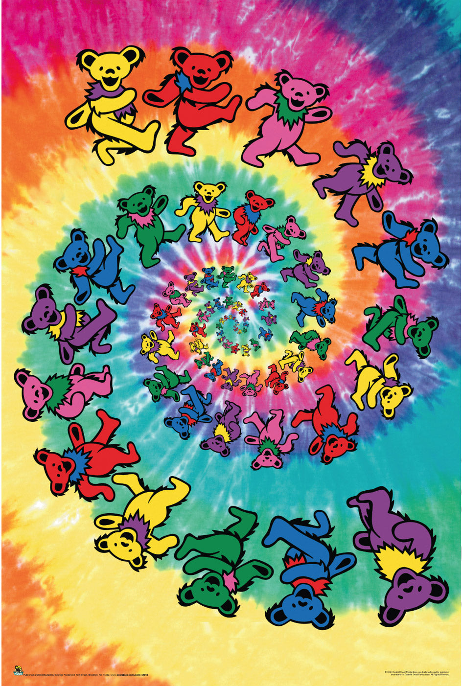 GRATEFUL DEAD SPIRAL BEARS Poster