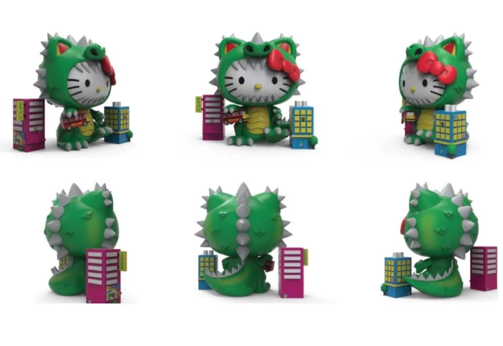 Hello Kitty Cosplay Kaiju (Metallic Green) 8" Vinyl Art Figure