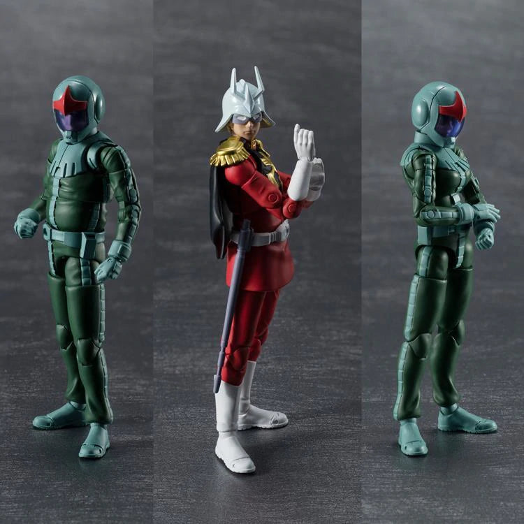 Mobile Suit Gundam G.M.G. Principality of Zeon Standard Infantry Soldier and Char Aznable Set of 3 Figures