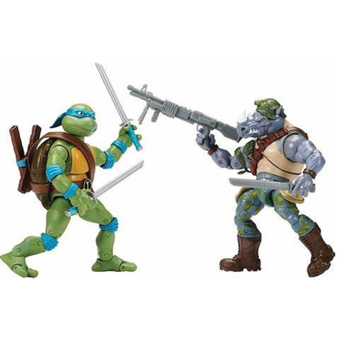 Teenage Mutant Ninja Turtles Classic Leonardo vs. Rocksteady Action Figure 2-Pack