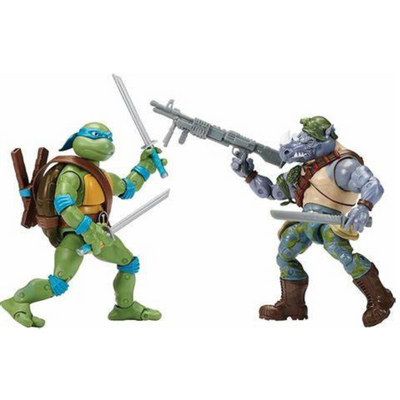 Teenage Mutant Ninja Turtles Classic Leonardo vs. Rocksteady Action Figure 2-Pack