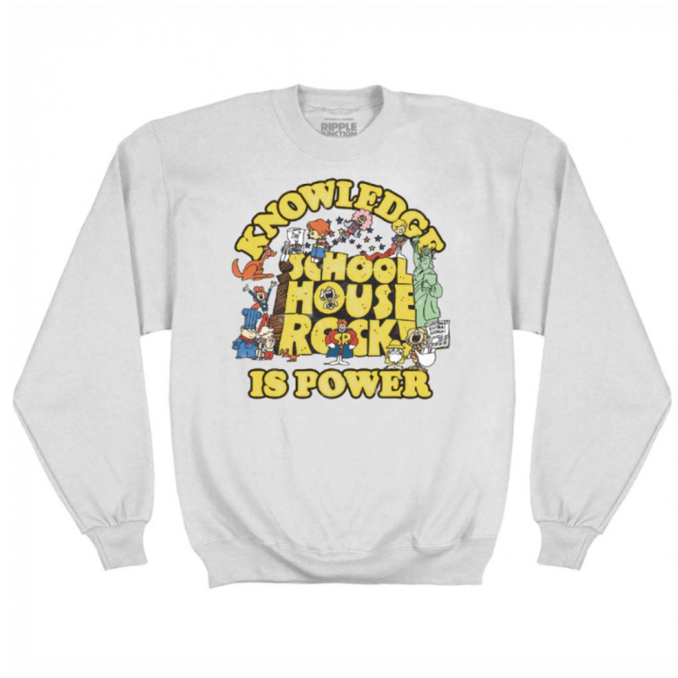 School House Rock Knowledge Is Power Logo With Characters Sweatshirt