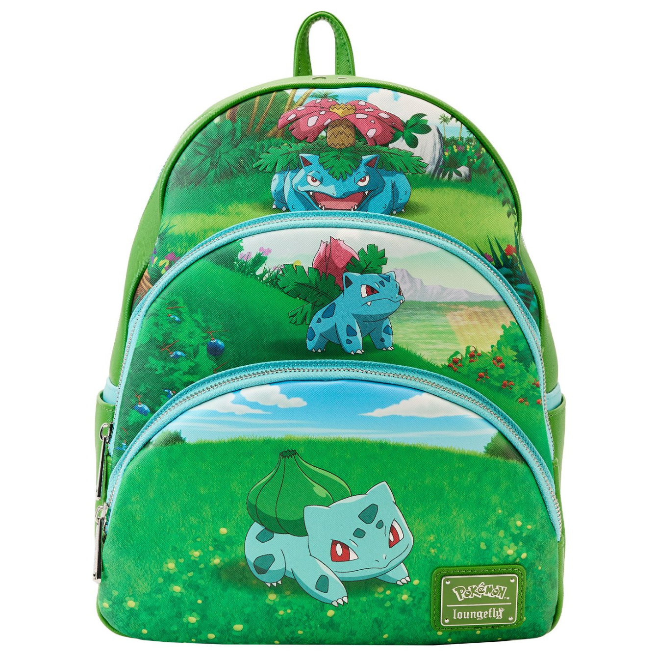 Loungefly Pokemon Bulbasaur Evolutions Triple Pocket Backpack