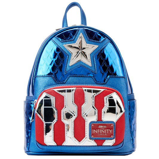 CLEARANCE Loungefly Marvel Shine Captain America Cosplay Mini Backpack