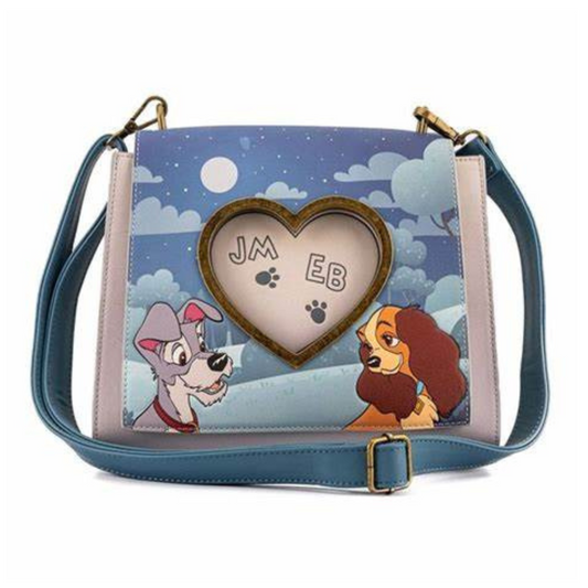 DISNEY LADY AND THE TRAMP WET CEMENT CROSS BODY BAG LOUNGEFLY