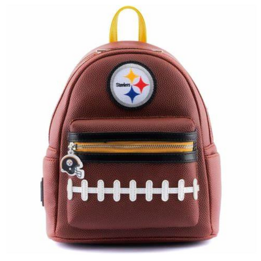 NFL PITTSBURGH STEELERS PIGSKIN LOGO MINI BACKPACK LOUNGEFLY