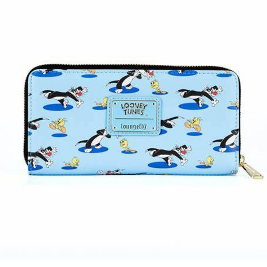 Looney Tunes Tweety & Slyvester AOP Zip Wallet