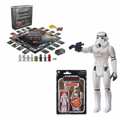 Star Wars The Mandalorian Monopoly Collector's Edition with Retro Remnant Stormtrooper Action Figure