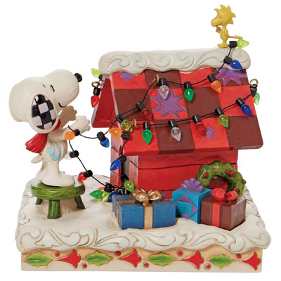 Snoopy with Woodstock Decorating Doghouse