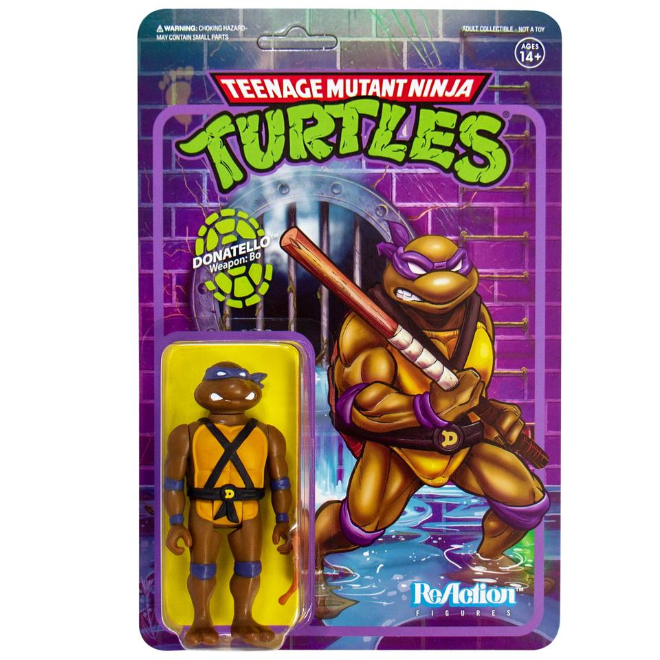 Super7 ReAction Teenage Mutant Ninja Turtles Donatello 3.75 Inch Action Figure