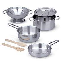 Let's Play House! Stainless Steel Pots & Pans Play Set