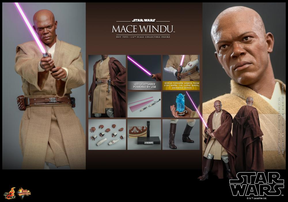 PRE-ORDER Star Wars: Attack of the Clones Mace Windu 1/6th Scale Collectible Figure