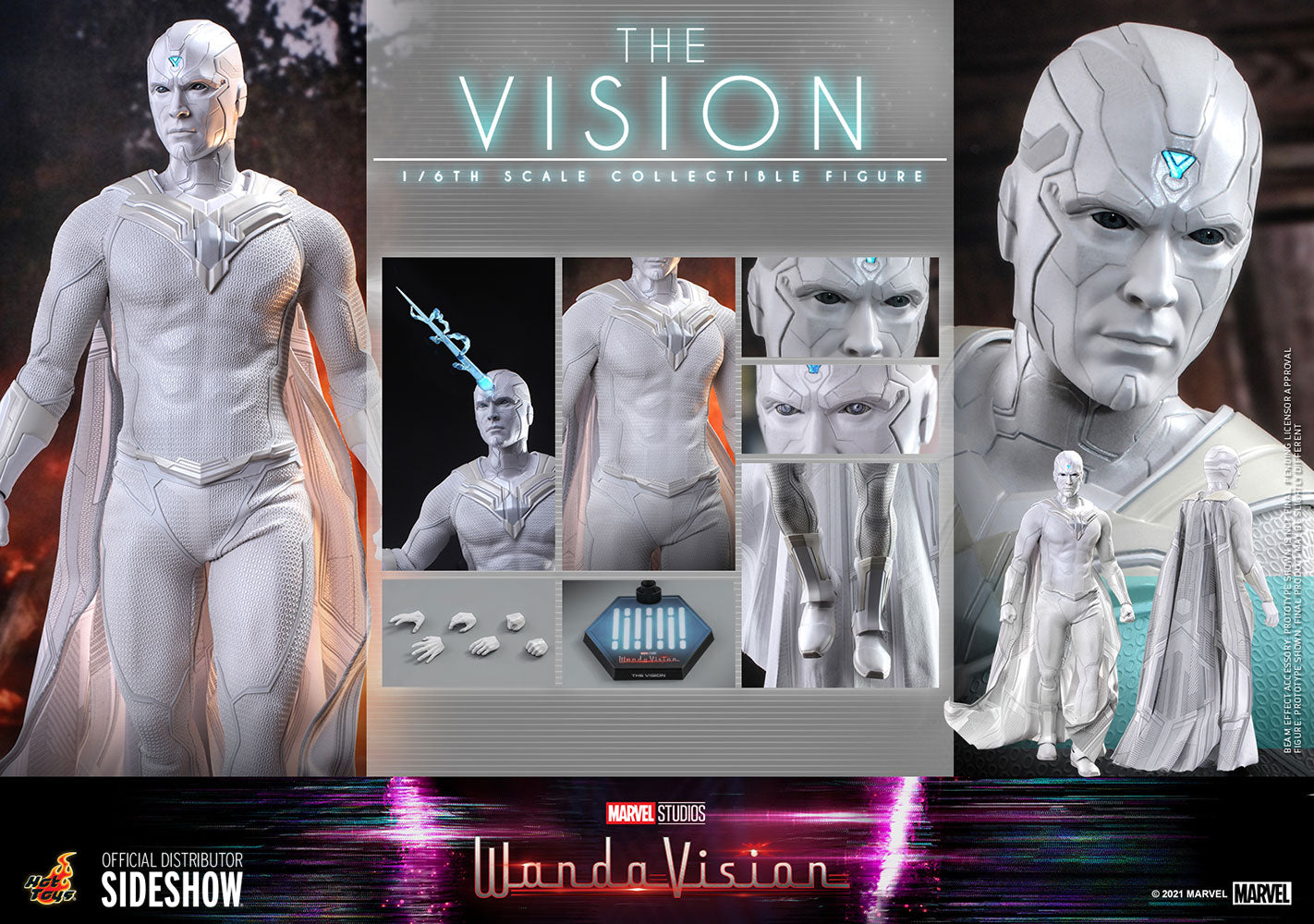 The Vision Sixth Scale Figure by Hot Toys White Edition.