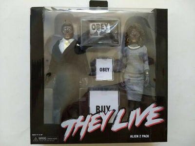 They Live NECA Retro Clothed Alien 8" Action Fig 2 Pack