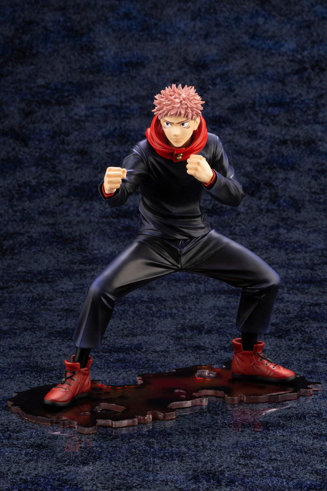 KOTOBUKIYA ARTFX J JUJUTSU KAISEN YUJI ITADORI STATUE WITH BONUS FACE PART (NAVY)